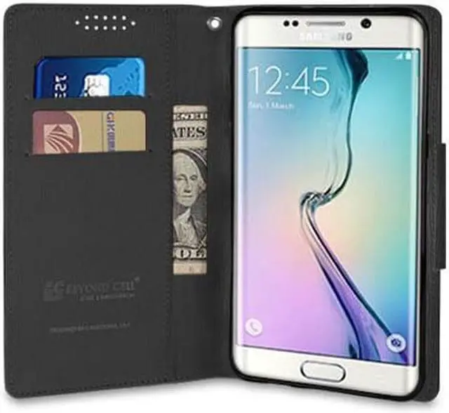 Alt view image 3 of 5 - BLACK INFOLIO WALLET CREDIT CARD ID CASE STAND FOR SAMSUNG GALAXY S6 EDGE PLUS +