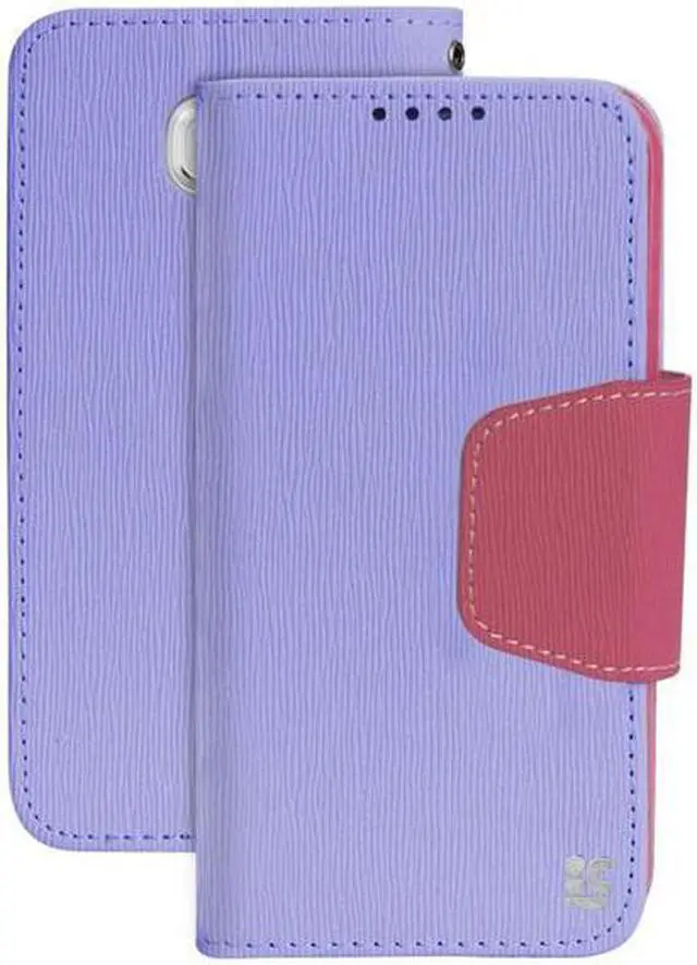 Alt view image 2 of 4 - PURPLE PINK INFOLIO WALLET CREDIT CARD ID CASH CASE STAND FOR SAMSUNG GALAXY S6
