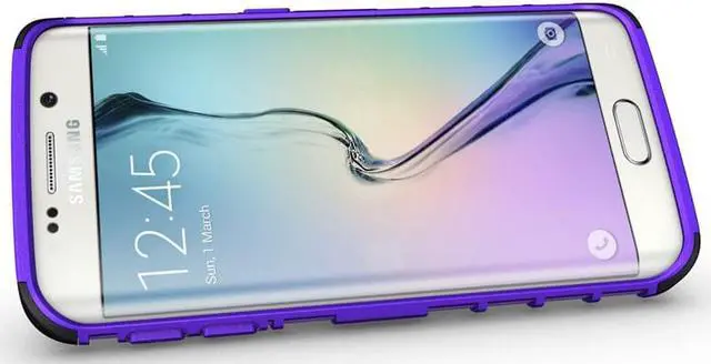 Alt view image 2 of 4 - PURPLE GRENADE GRIP TPU SKIN HARD CASE COVER STAND FOR SAMSUNG GALAXY S6 EDGE