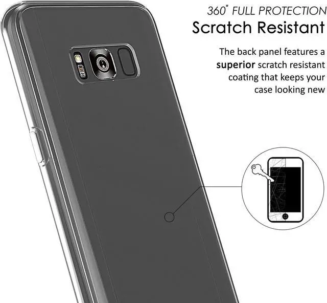 Alt view image 6 of 7 - TRI-MAX CLEAR SCREEN GUARD FULL BODY WRAP CASE FOR SAMSUNG GALAXY S8 PLUS, S8+