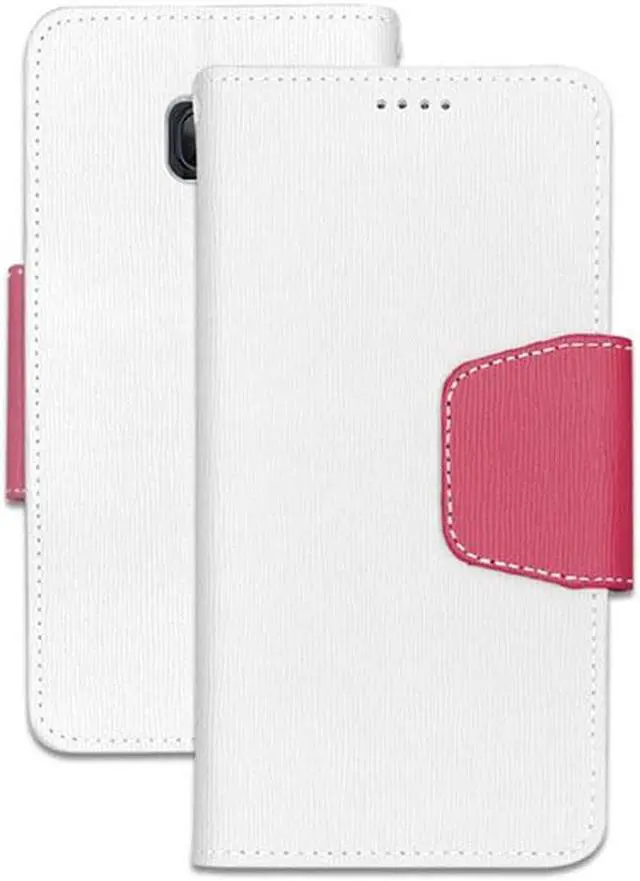Alt view image 2 of 5 - WHITE PINK INFOLIO WALLET CREDIT CARD CASH CASE STAND FOR SAMSUNG GALAXY S7 EDGE