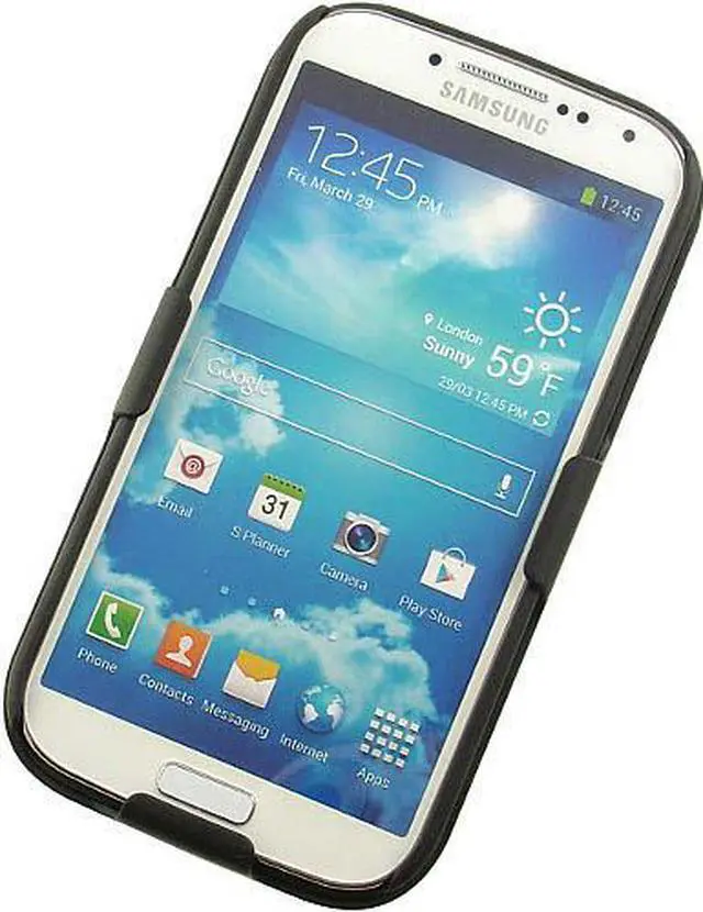 Alt view image 4 of 7 - BLACK RUBBERIZED HARD CASE + BELT CLIP HOLSTER STAND FOR GALAXY S4 S IV PHONE