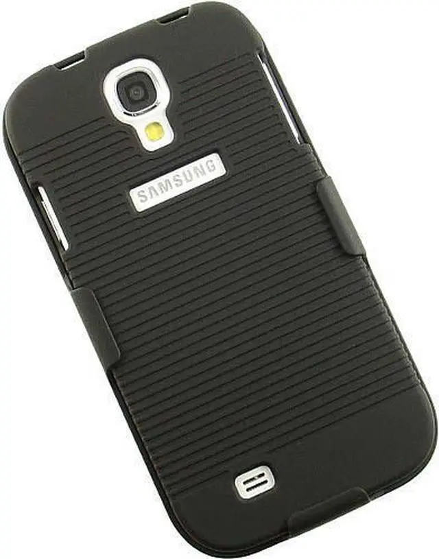 Alt view image 2 of 7 - BLACK RUBBERIZED HARD CASE + BELT CLIP HOLSTER STAND FOR GALAXY S4 S IV PHONE