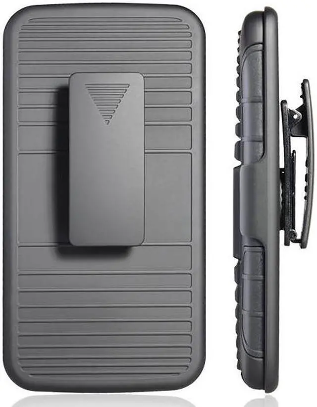 Alt view image 6 of 7 - BLACK RUGGED GRIP CASE COVER + BELT CLIP HOLSTER STAND FOR MOTOROLA MOTO G5 PLUS