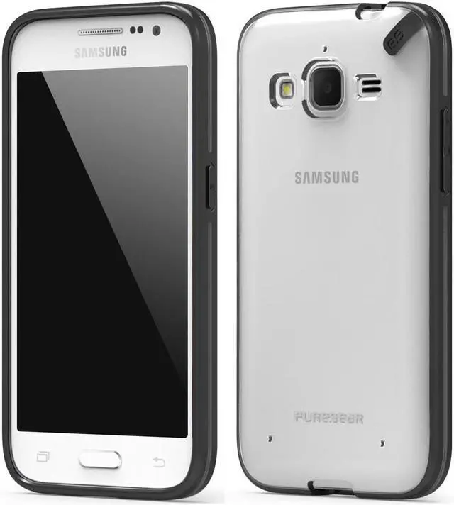 Main image of PUREGEAR SLIM SHELL BLACK/CLEAR CASE COVER FOR SAMSUNG GALAXY CORE PRIME G360