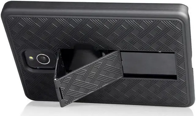 Alt view image 3 of 7 - BLACK KICKSTAND CASE + BELT CLIP HOLSTER FOR ATT BLACKBERRY PASSPORT (SQW100-3)