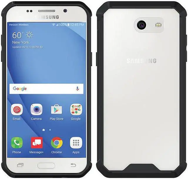 Alt view image 3 of 7 - BLACK/CLEAR ANTI-SHOCK TPU CASE HARD COVER FOR SAMSUNG GALAXY J3 EMERGE 2017
