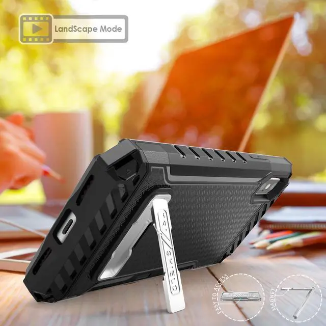 Alt view image 2 of 6 - BLACK TRI-SHIELD CASE STAND CARD SLOT + BELT CLIP HOLSTER FOR APPLE iPHONE X 10