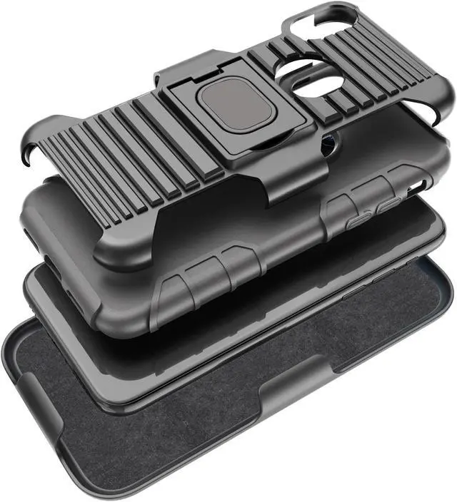 Alt view image 6 of 7 - BLACK MAGNET GRIP CASE + BELT CLIP HOLSTER STAND FOR APPLE iPHONE X / 10