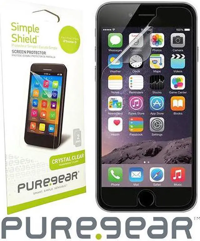 Alt view image 3 of 7 - PureGear Clear 2-Pack Simple Shield for iPhone 6 4.7in 60837PG