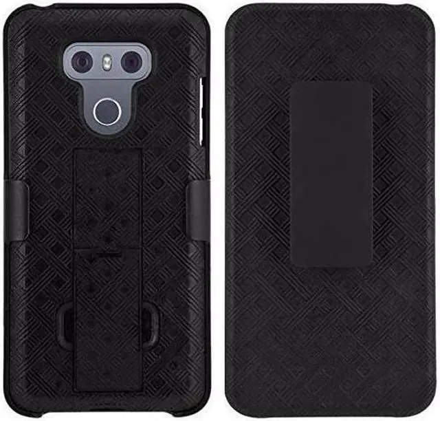 Alt view image 3 of 7 - Verizon Original Black Kickstand Case Cover Belt Clip Holster for LG G6, G6 Plus