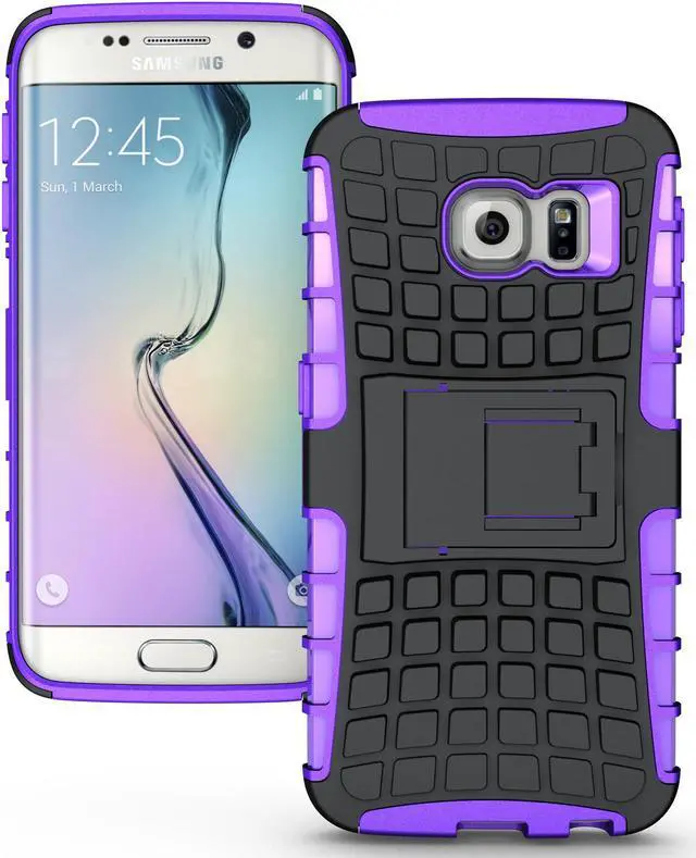Main image of PURPLE GRENADE GRIP TPU SKIN HARD CASE COVER STAND FOR SAMSUNG GALAXY S6 EDGE