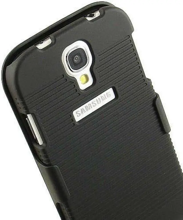 Alt view image 5 of 7 - BLACK RUBBERIZED HARD CASE + BELT CLIP HOLSTER STAND FOR GALAXY S4 S IV PHONE