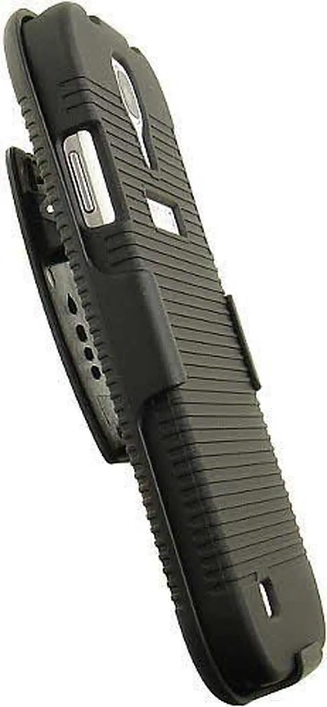 Alt view image 3 of 7 - BLACK RUBBERIZED HARD CASE + BELT CLIP HOLSTER STAND FOR GALAXY S4 S IV PHONE