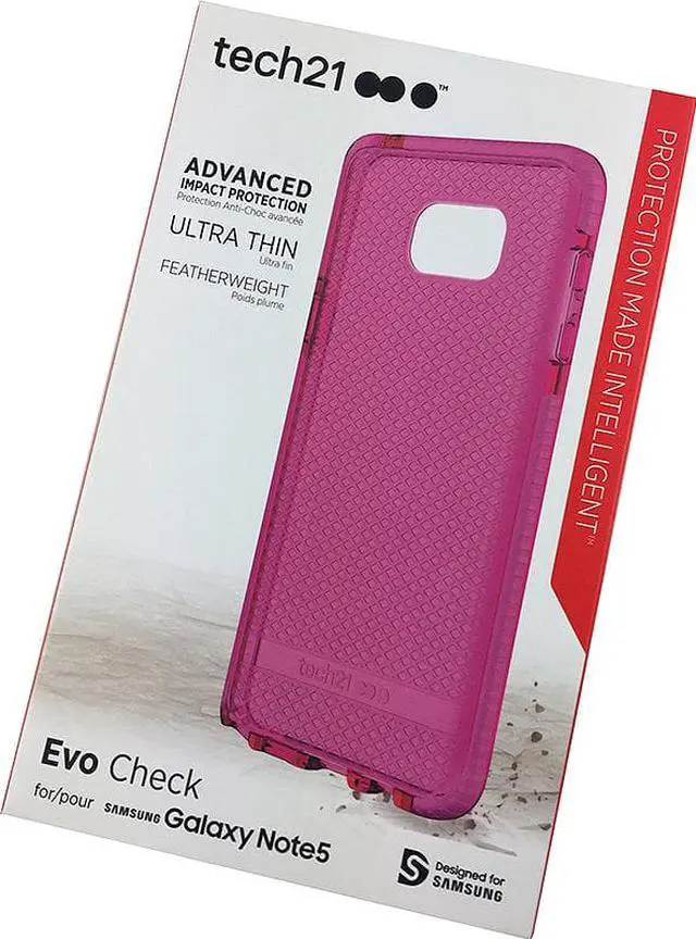 Alt view image 5 of 5 - Tech21 PINK EVO CHECK ANTI-SHOCK CASE TPU COVER FOR SAMSUNG GALAXY NOTE 5