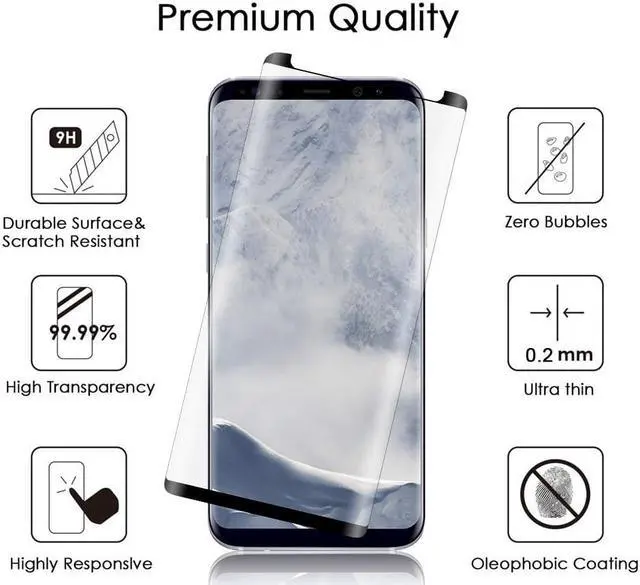 Alt view image 2 of 7 - FULL SIZE HARD TEMPERED GLASS SCREEN PROTECTOR SAVER FOR SAMSUNG GALAXY S9 PLUS