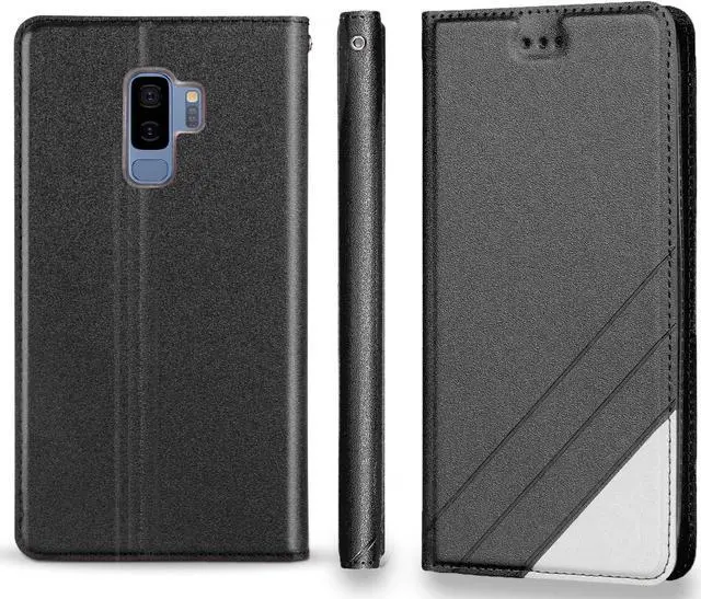 Alt view image 5 of 6 - BLACK WALLET CREDIT CARD SLOT CASE + LANYARD FOR SAMSUNG GALAXY S9 Plus, S9+