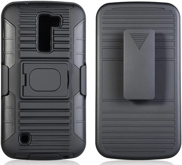 Alt view image 2 of 6 - BLACK GRIP RING CASE + BELT CLIP HOLSTER STAND FOR LG K10, LG PREMIER L62C K420N