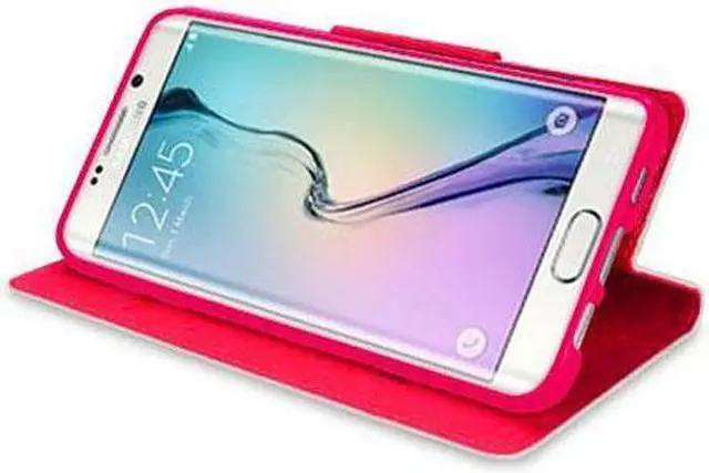 Alt view image 4 of 5 - PURPLE/PINK INFOLIO WALLET CREDIT CARD ID CASE FOR SAMSUNG GALAXY S6 EDGE PLUS +