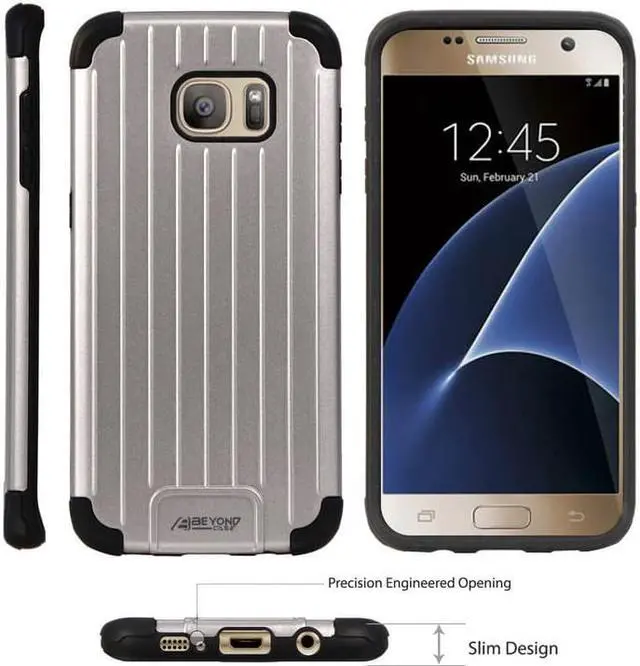 Alt view image 2 of 3 - SILVER MATTE METALLIC SLIM DUO-SHIELD CASE COVER FOR SAMSUNG GALAXY S7 EDGE