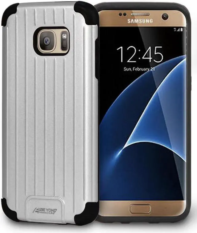 Main image of SILVER MATTE METALLIC SLIM DUO-SHIELD CASE COVER FOR SAMSUNG GALAXY S7 EDGE