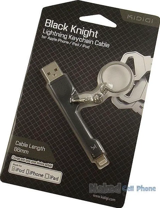 Alt view image 6 of 6 - KiDiGi BLACK KNIGHT KEYCHAIN USB CHARGER CABLE FOR APPLE iPHONE 7 6s PLUS 5 SE