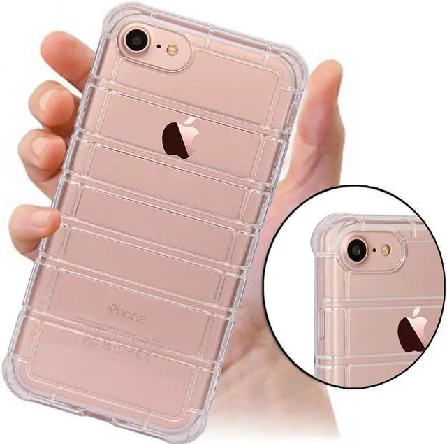 Alt view image 3 of 7 - Clear Airbag Cushion TPU Flexible Grip Case Cover for iPhone SE 2022/2020, 8, 7
