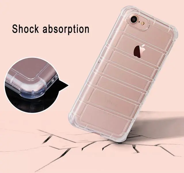 Alt view image 2 of 7 - Clear Airbag Cushion TPU Flexible Grip Case Cover for iPhone SE 2022/2020, 8, 7