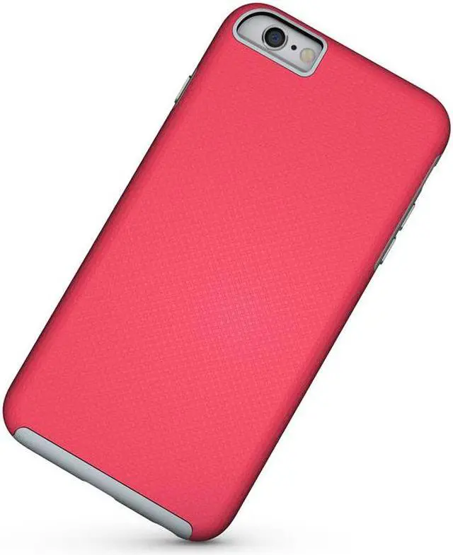 Alt view image 2 of 7 - ANTI-SLIP PINK TEXTURED GRIP SOFT SKIN HARD CASE COVER FOR APPLE iPHONE 6 / 6s