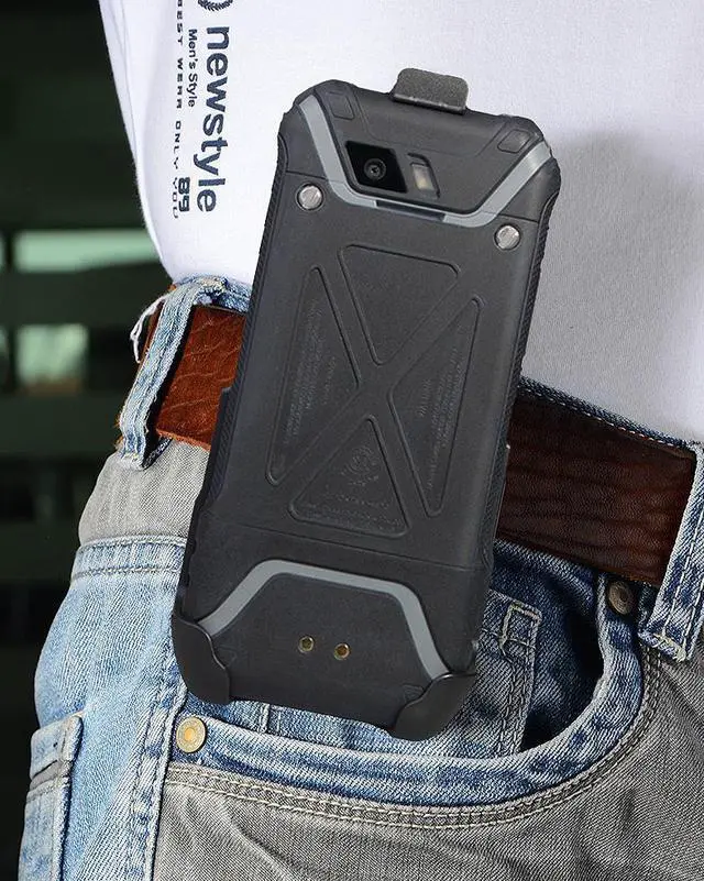 Alt view image 6 of 7 - Black Leather Case Pouch Belt Clip for Alcatel MyFlip 2 A406DL, Nokia 2720 V