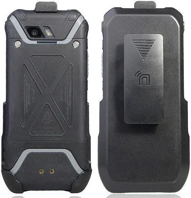 Alt view image 2 of 7 - Black Leather Case Pouch Belt Clip for Alcatel MyFlip 2 A406DL, Nokia 2720 V