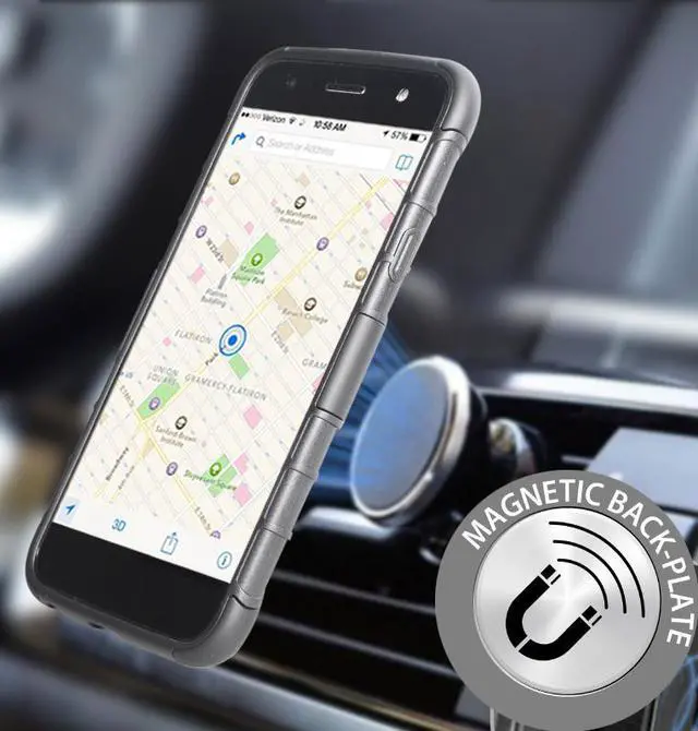 Alt view image 4 of 7 - Black Case + Belt Clip + Magnetic Car Mount for LG X Power 2, X Charge, Fiesta 2