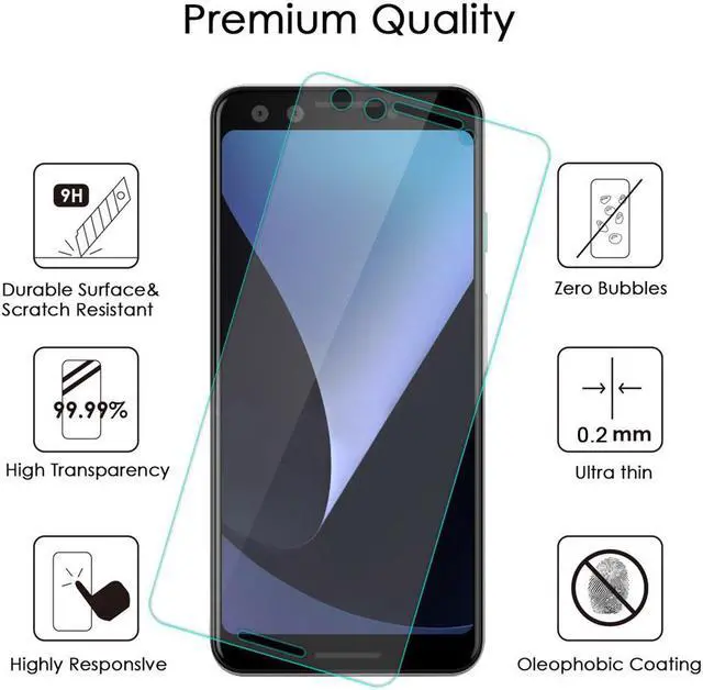 Alt view image 2 of 6 - 2X CLEAR HARD TEMPERED GLASS SCREEN PROTECTOR CRACK SAVER FOR GOOGLE PIXEL 3