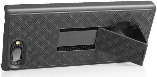 Alt view image 3 of 6 - Black Slim Kickstand Case Hard Cover Stand for BlackBerry Key2, Key 2
