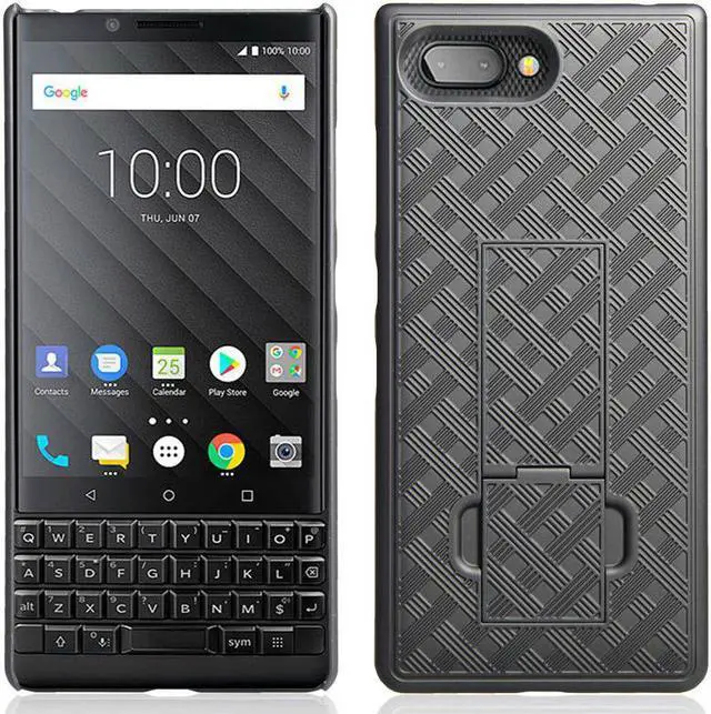 Alt view image 2 of 6 - Black Slim Kickstand Case Hard Cover Stand for BlackBerry Key2, Key 2