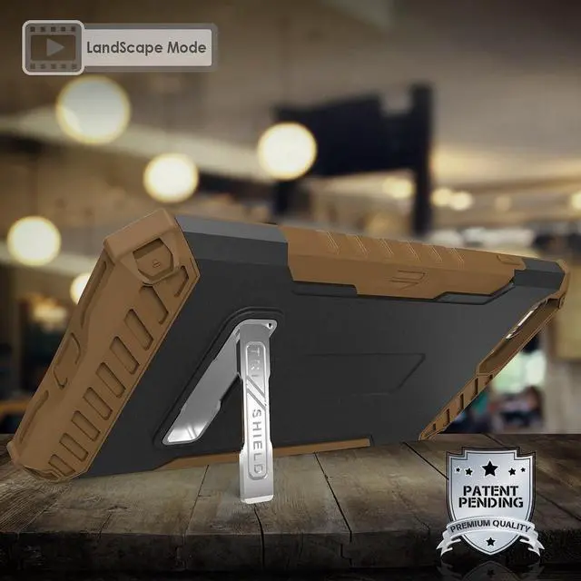 Alt view image 2 of 6 - Brown Tri-Shield Case Wallet Card Slot Cover and Strap for iPhone SE 2022/2020