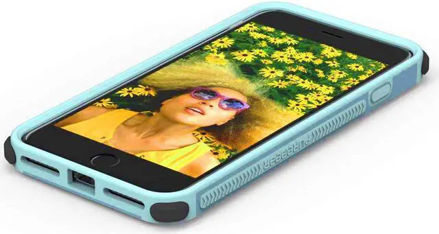 Alt view image 3 of 5 - PureGear Soft Blue Dualtek Extreme Rugged Case Cover for iPhone 8 Plus, 7 Plus