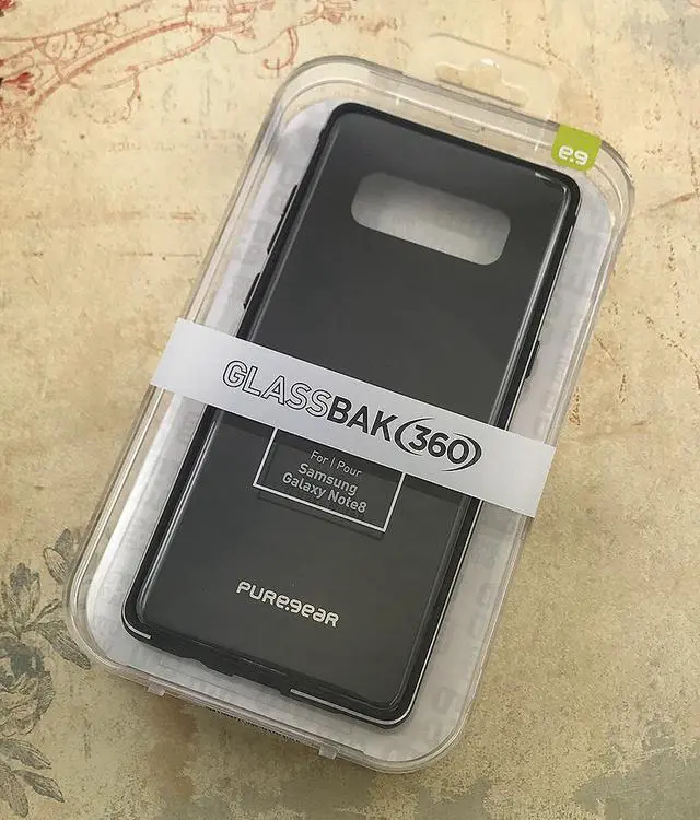 Alt view image 8 of 8 - PureGear Black GlassBak 360 Case Aluminum Bumper Cover for Samsung Galaxy Note 8