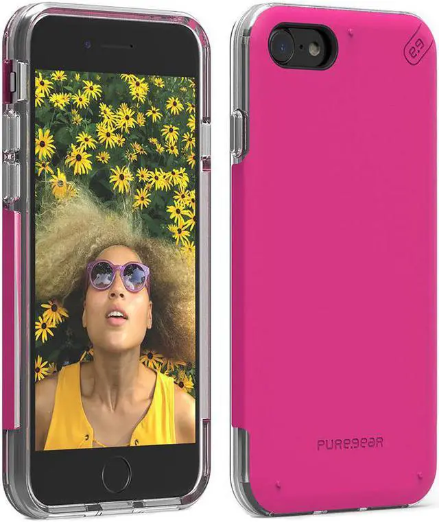 Alt view image 4 of 8 - PureGear DualTek Pro Matte Magenta Pink Case Cover for Apple iPhone SE 2020