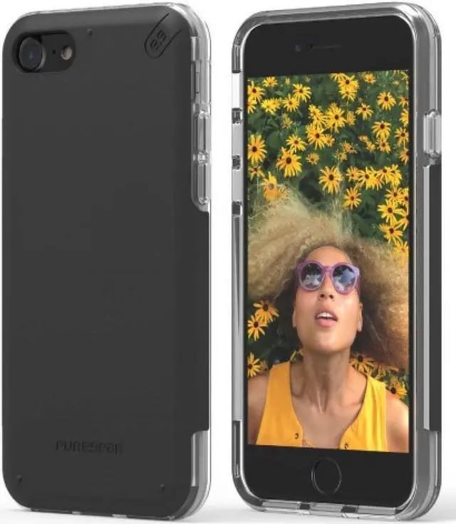 Alt view image 2 of 8 - PureGear DualTek Pro Matte Black Case Cover for Apple iPhone SE 2020