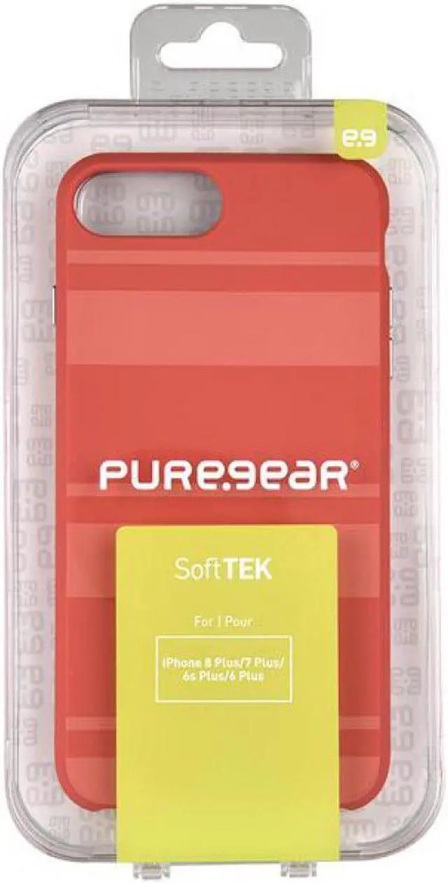 Alt view image 4 of 5 - PureGear Deep Coral SOFT-TEK Case Skin Cover for iPhone 8 Plus/7 Plus/6 Plus