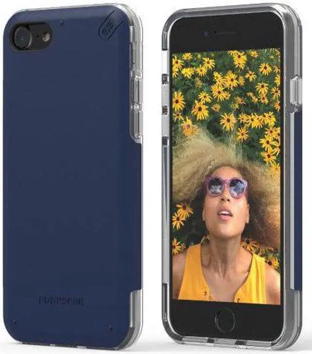 Alt view image 2 of 10 - PureGear DualTek Pro Matte Navy Blue Case Cover for iPhone SE 2022/2020, 8, 7