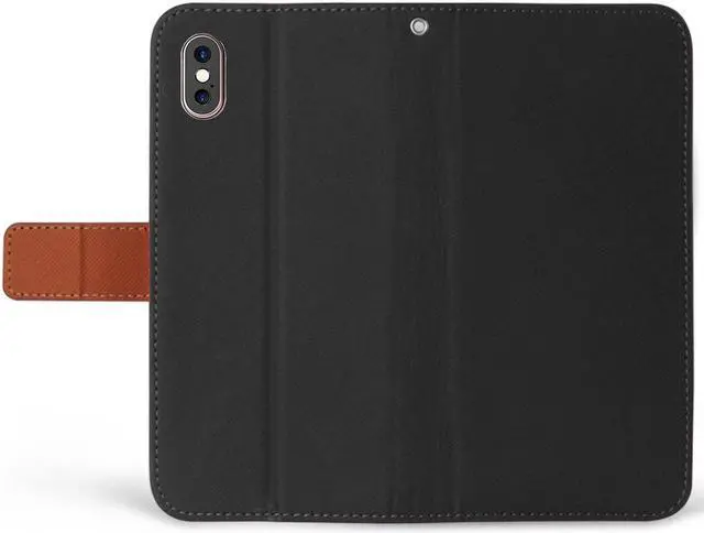Alt view image 11 of 12 - Black/Brown Wallet Case Cover Stand Wrist Strap for Apple iPhone Xs Max 6.5"