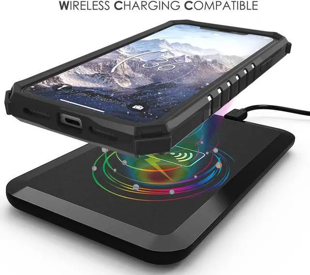 Alt view image 6 of 6 - Black Tri-Shield Rugged Case Cover Metal Stand + Strap for Apple iPhone Xs Max