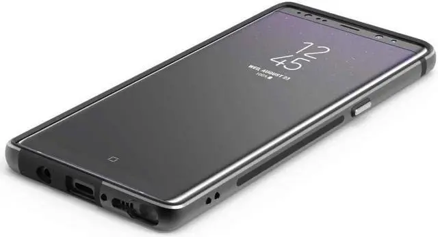 Alt view image 7 of 8 - PureGear Black GlassBak 360 Case Aluminum Bumper Cover for Samsung Galaxy Note 8