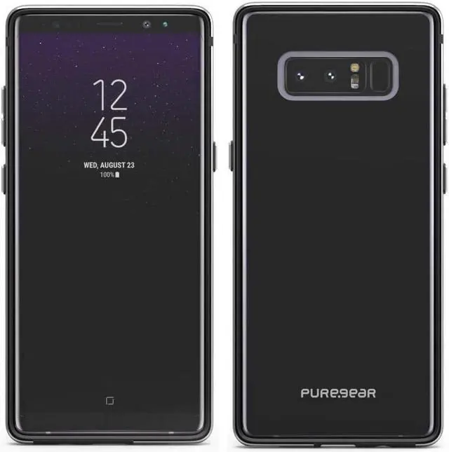 Alt view image 3 of 8 - PureGear Black GlassBak 360 Case Aluminum Bumper Cover for Samsung Galaxy Note 8