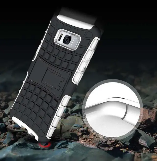 Alt view image 4 of 7 - WHITE GRENADE GRIP SKIN HARD CASE COVER STAND FOR SAMSUNG GALAXY S8 PLUS, S8+
