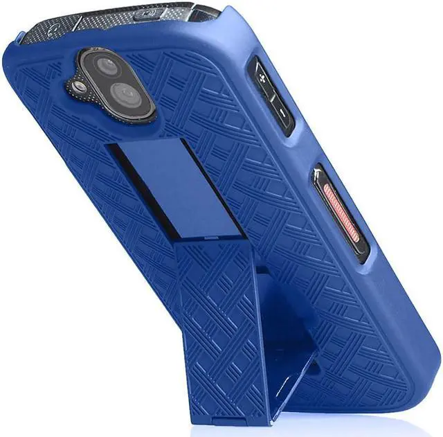 Alt view image 2 of 4 - Blue Kickstand Slim Case Hard Cover for Kyocera Duraforce Pro E6810/E6820/E6830