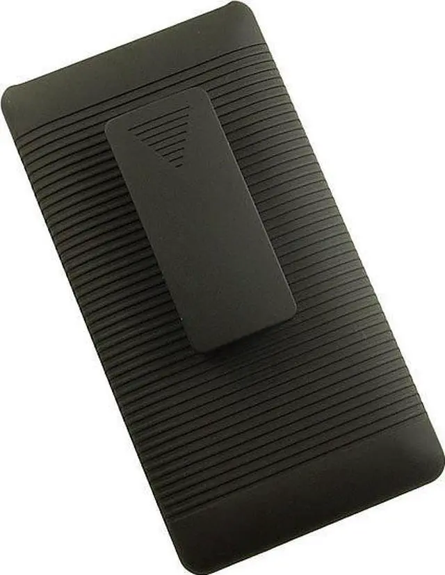 Alt view image 2 of 3 - BLACK RUBBERIZED HARD CASE COVER + BELT CLIP HOLSTER STAND FOR NOKIA LUMIA 830