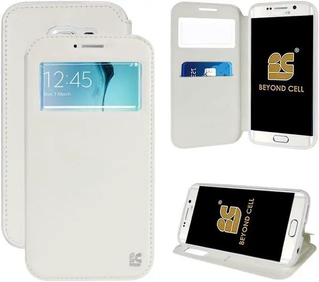Main image of WHITE INFOLIO WINDOW WALLET CREDIT ID CARD CASE STAND FOR SAMSUNG GALAXY S6 EDGE